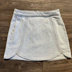 Pacsun Tulip A-Line Denim Mini Skirt Light Wash Blue Jean Y2K Style Size 24